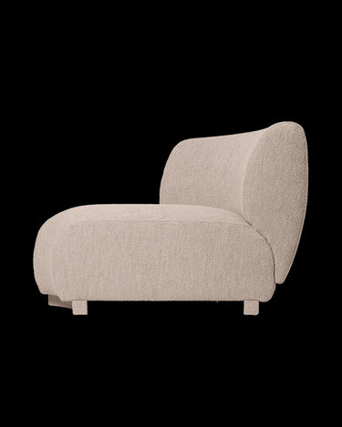 Sofá Esquinero Modular Rico Bouclé Natural, Diseño Curvo Elegante, Certificado FSC™