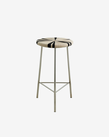 Taburete alto yute trenzado estructura cromada Nordal