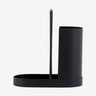 Soporte acero inoxidable negro cepillo jabon fregadero Nordal