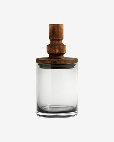 Tarro vidrio tapa madera natural 850ml Nordal