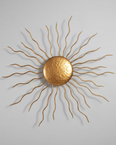 Aplique de Pared Vintage Sol Metálico Dorado, 57cm, Iluminación Decorativa Estilo Retro