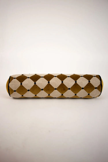 Cojín Bolster Esmeralda Amarillo 100% Algodón Diseño Estampado