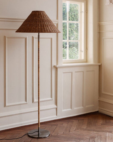 Pantalla de ratán cónica Scarlette grande para lámpara de techo