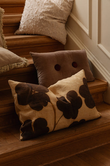 Funda cojín Edeline 40×60 cm lino frente algodón natural