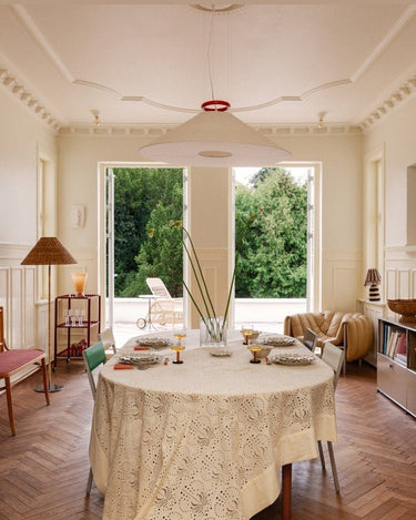 Pantalla de ratán cónica Scarlette grande para lámpara de techo