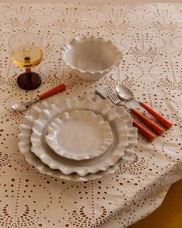 Plato de postre Valerie en gres diseño romántico para mesa