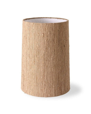 Pantalla de lámpara cónica de seda marrón Ø32 cm