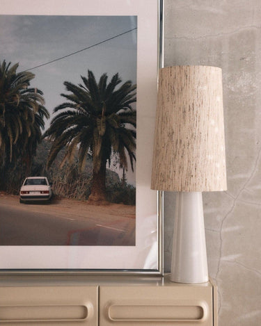 Pantalla de lámpara cónica de seda natural Ø36 cm