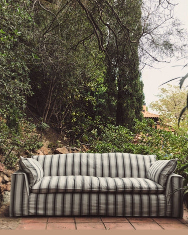 Sofá Nomad amplio 305 cm Rocco Chalkstripe, funda extraíble