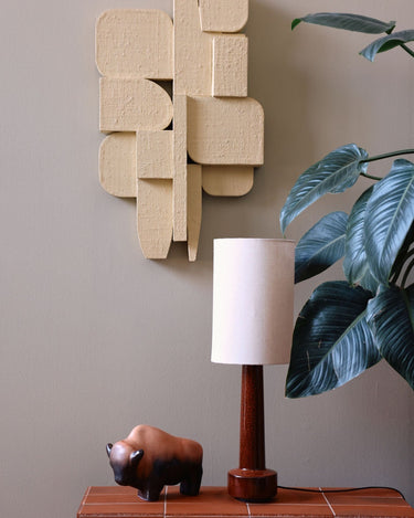 Pantalla cilíndrica de lámpara lino natural Ø24,5 cm