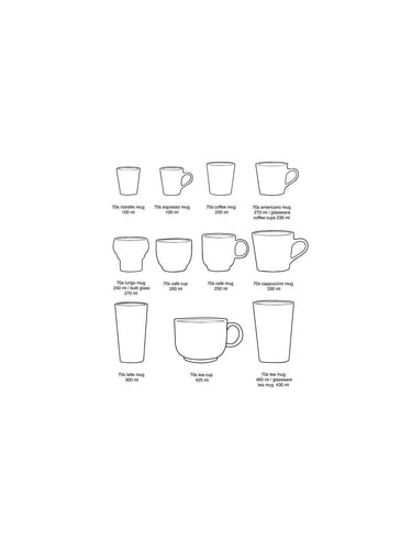 Juego 6 tazas de café 70s ceramics soil en gres