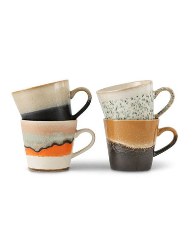 Tazas cappuccino 70s Ceramics Verve, juego de 4 cerámica esmaltada