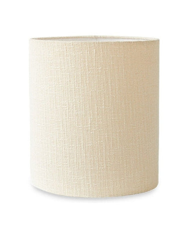 Pantalla de lámpara baja boucle de lino crema 38 cm