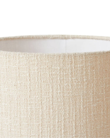 Pantalla de lámpara baja boucle de lino crema 38 cm