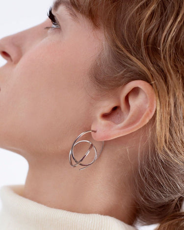 Pendientes medianos de plata Embolic Joidart