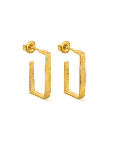 Pendientes rectangulares dorados Lignis Joidart