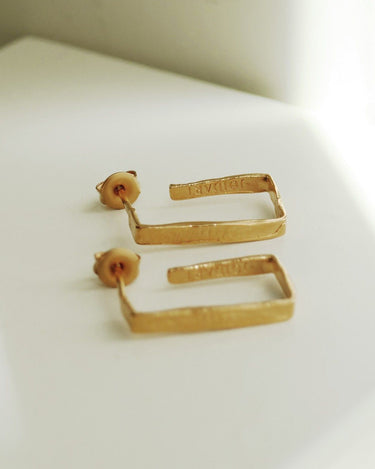 Pendientes rectangulares dorados Lignis Joidart