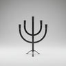 Candelabro vintage de hierro forjado negro