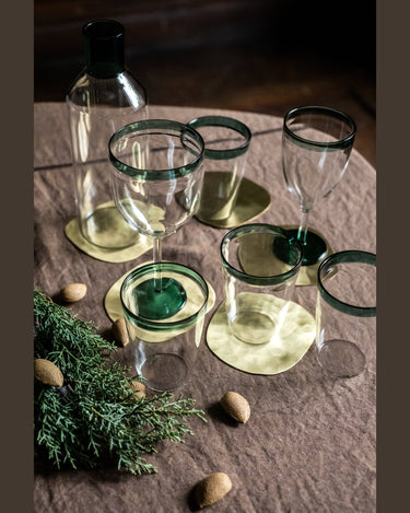 Handcrafted detail of the borosilicate glass pitcher