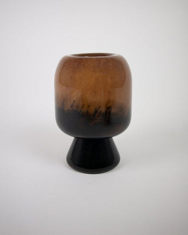 Tall marbled glass vase in earth tones by Olsson & Jensen