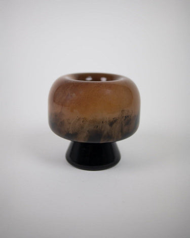 Low marbled glass vase in earth tones by Olsson & Jensen