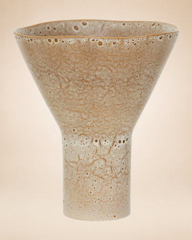 Jarron de ceramica reciclada con esmalte reactivo beige Urban Nature Culture