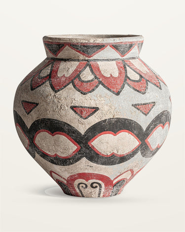 Jarrón de terracota multicolor grande de Vical