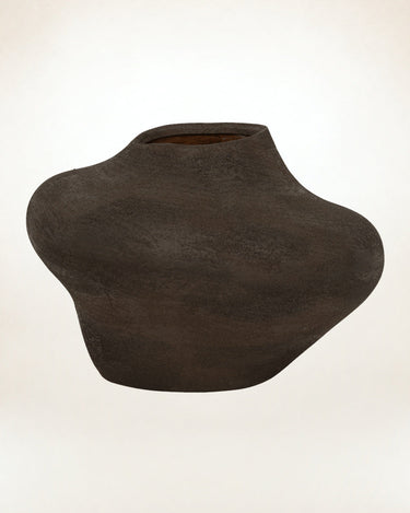 Jarrón Mason de gres artesanal marrón