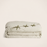 Juego de cama de lino lavado verde claro con lazos de Caravane, funda doblada