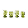 Juego de 4 copas de vino de vidrio verde esmeralda