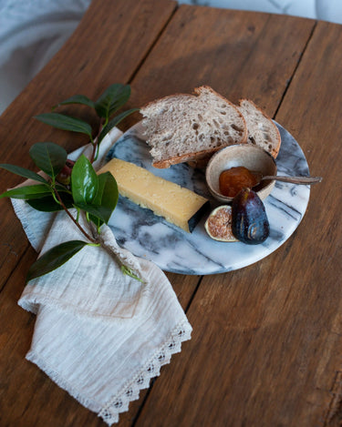 Servilletas de algodón con puntilla de Bicla en tono natural