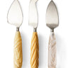 Juego de 3 cuchillos de queso de acero inoxidable con mango crema