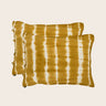 Juego de dos fundas de almohada de lino amarillas tie-dye de Caravane, formato rectangular