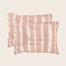 Juego de dos fundas de almohada de lino rosas tie-dye de Caravane, formato rectangular