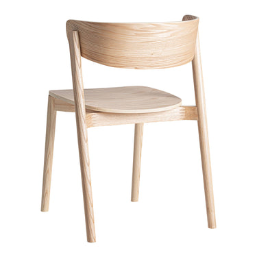 Juego de dos sillas de madera DM y madera contrachapada con acabado marrón