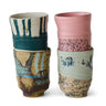 Set 4 tazas café gres Artist Ceramics HK Living pintadas mano