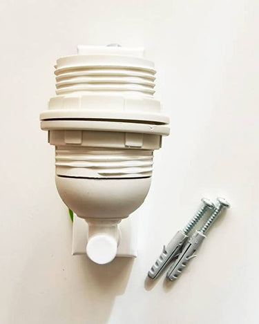 Detalle de la roseta y el portalámparas del kit