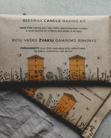Presentación del kit Korys para hacer velas de cera de abeja