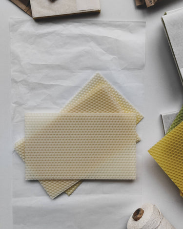 Láminas claras de los kits para hacer velas de cera de abeja Korys