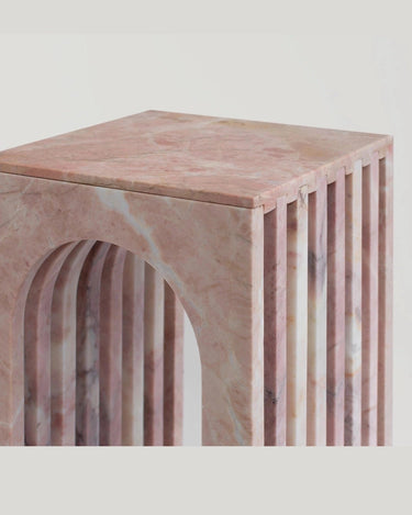 Mesa auxiliar rosa vista superior