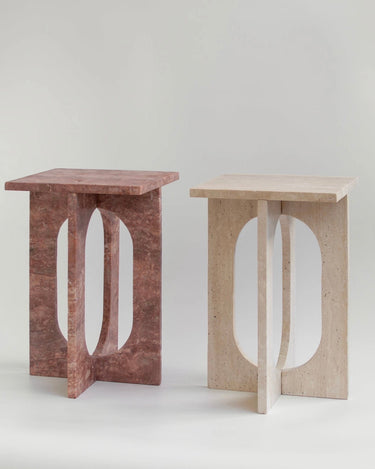 Mesa auxiliar de mármol natural
