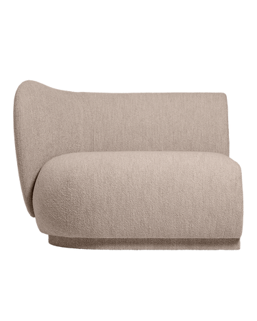 Reposabrazos Izquierdo Sofá Rico Modular Bouclé Suave Natural Diseño Curvo Ergonómico