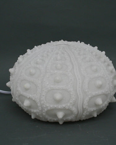 Lámpara de mesa de arenisca blanca con textura de erizo · vista 3