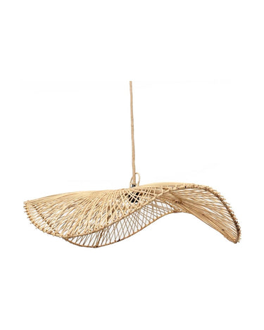 Lámpara colgante Chapeau de fibra natural