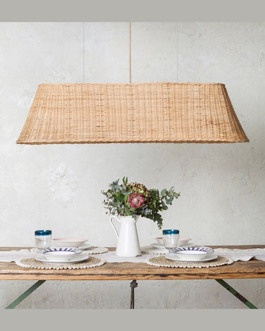 Natural rattan pendant lamp with three lights