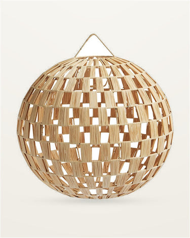 Lámpara colgante de rafia natural grande de Tine K Home