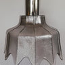 Lámpara de techo cristal ahumado gris y cromo vintage años 70