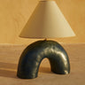 Navy blue ceramic table lamp by Marta Bonilla