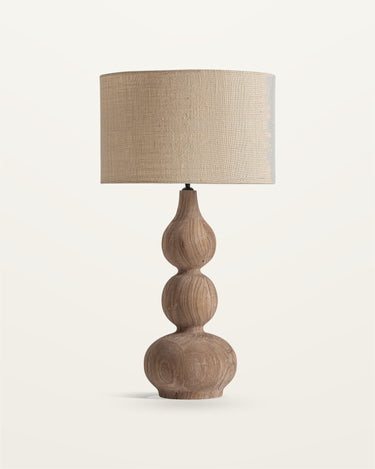 Lámpara de mesa de madera de mango y yute de Vical