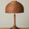 Rattan table lamp with a braided base